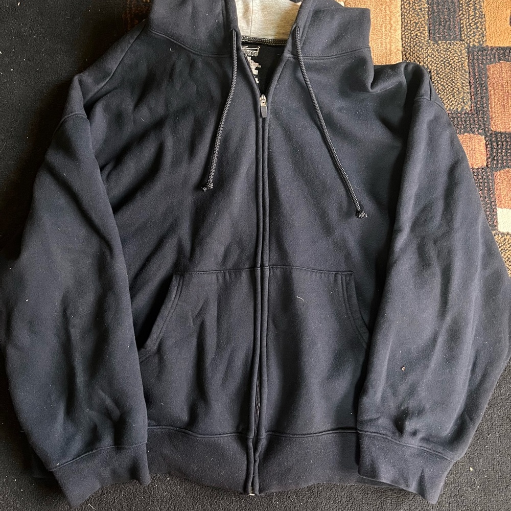 Men's Black Full-Zip Hooded Jacket